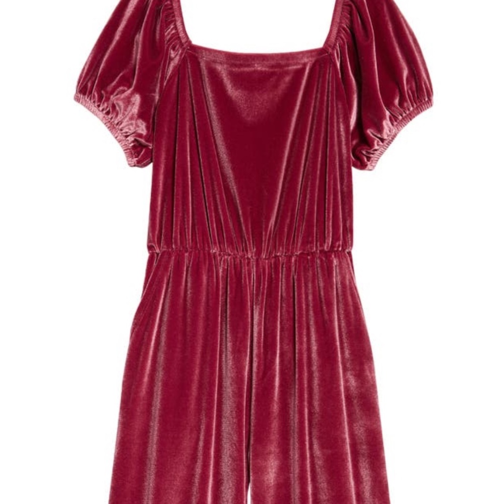 Kids Wide Leg Velvet stretch Romper